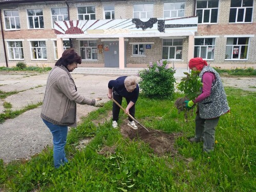 Работники Алешинского дома культуры приняли участие в экологической акции «Цветник под окном»