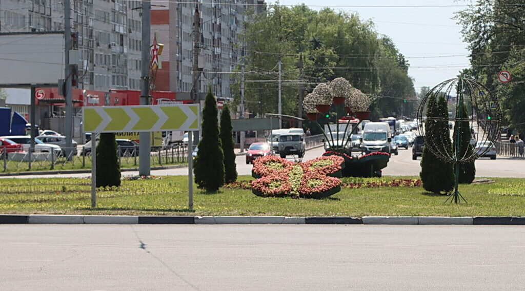 В Брянске разворотное кольцо у самолёта украсили 3000 цветов